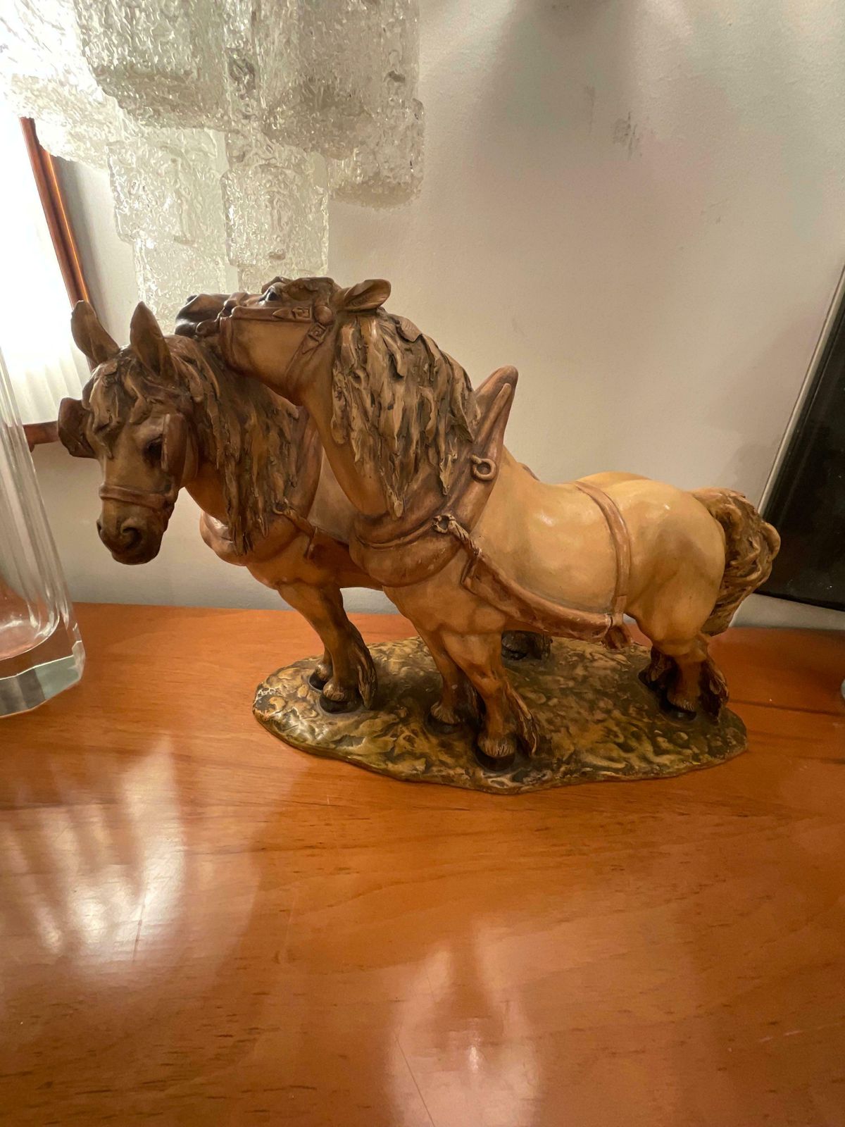 photo vinterior Guido Cacciapuoti   Horses   Art Stoneware   Made In Italy  1940s