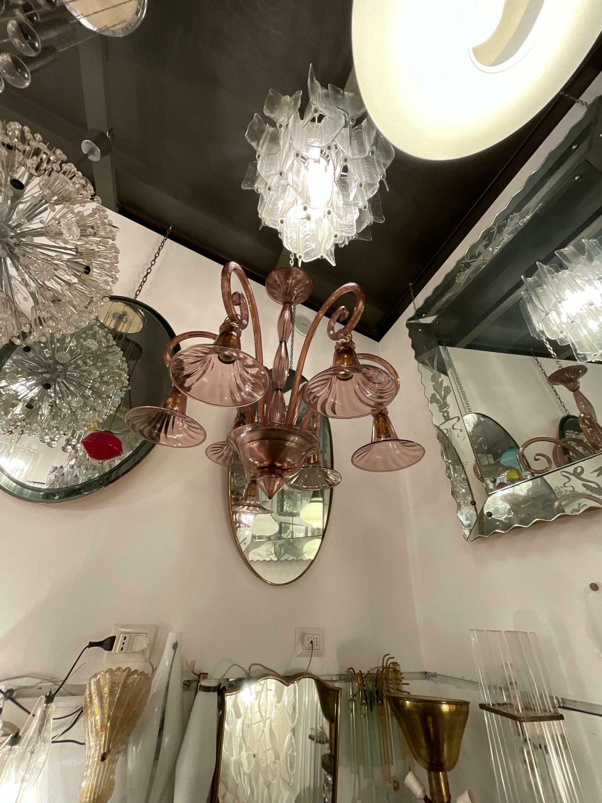Cappellin   6 Light Blown Glass Chandelier   Murano 1930s photo buy
