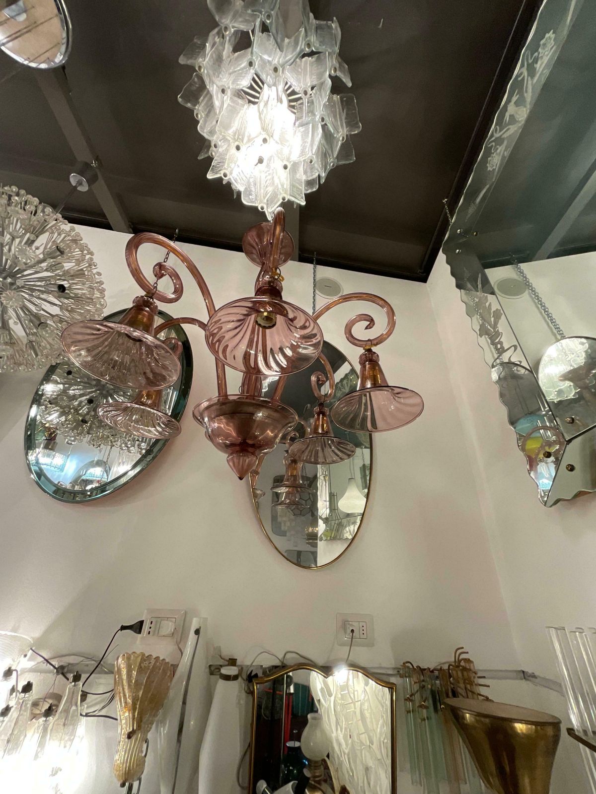photo buy Cappellin   6 Light Blown Glass Chandelier   Murano 1930s