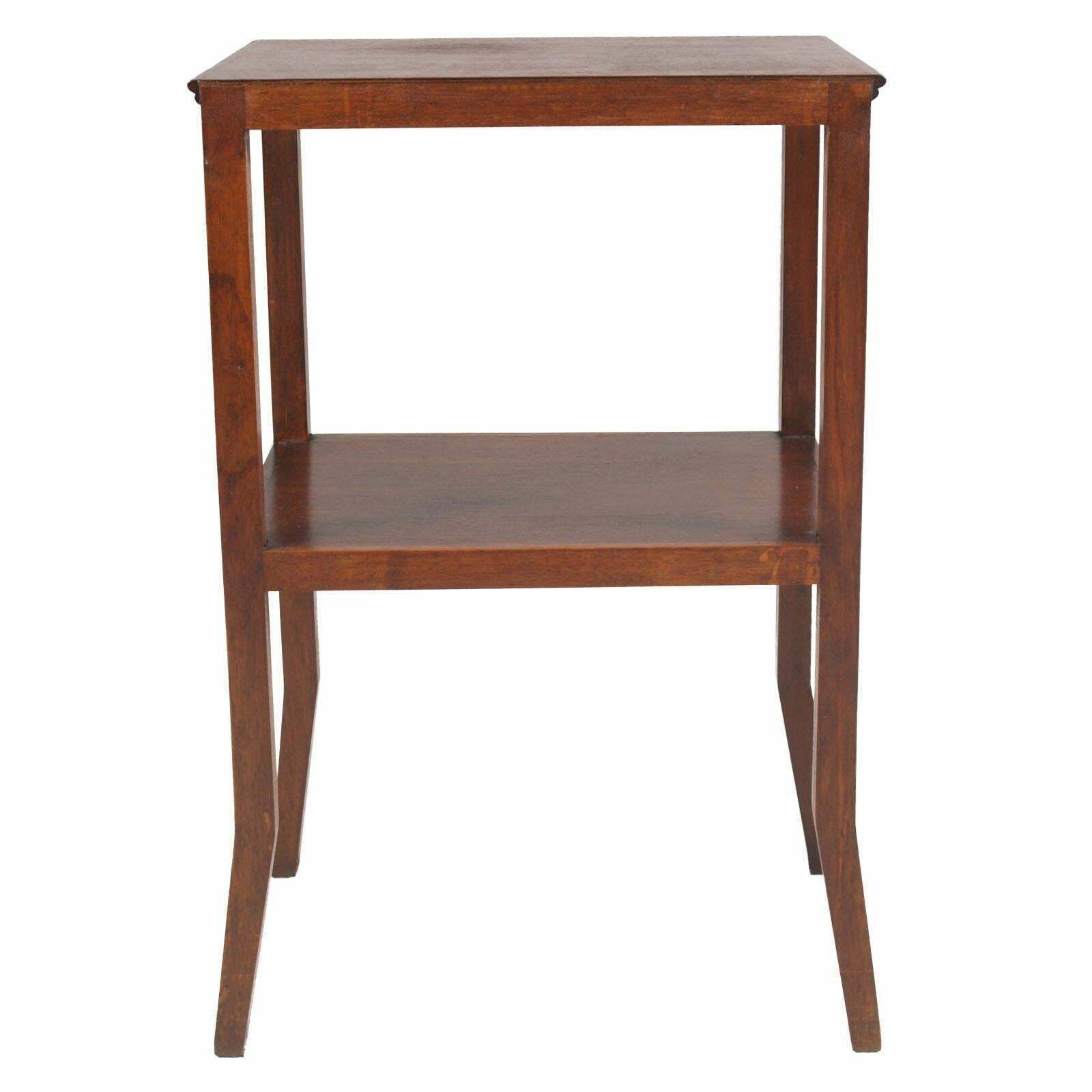 Venice 1910s Art Nouveau Side Table Wiener Werkstätte Style, Walnut Wax Polished photo for sale