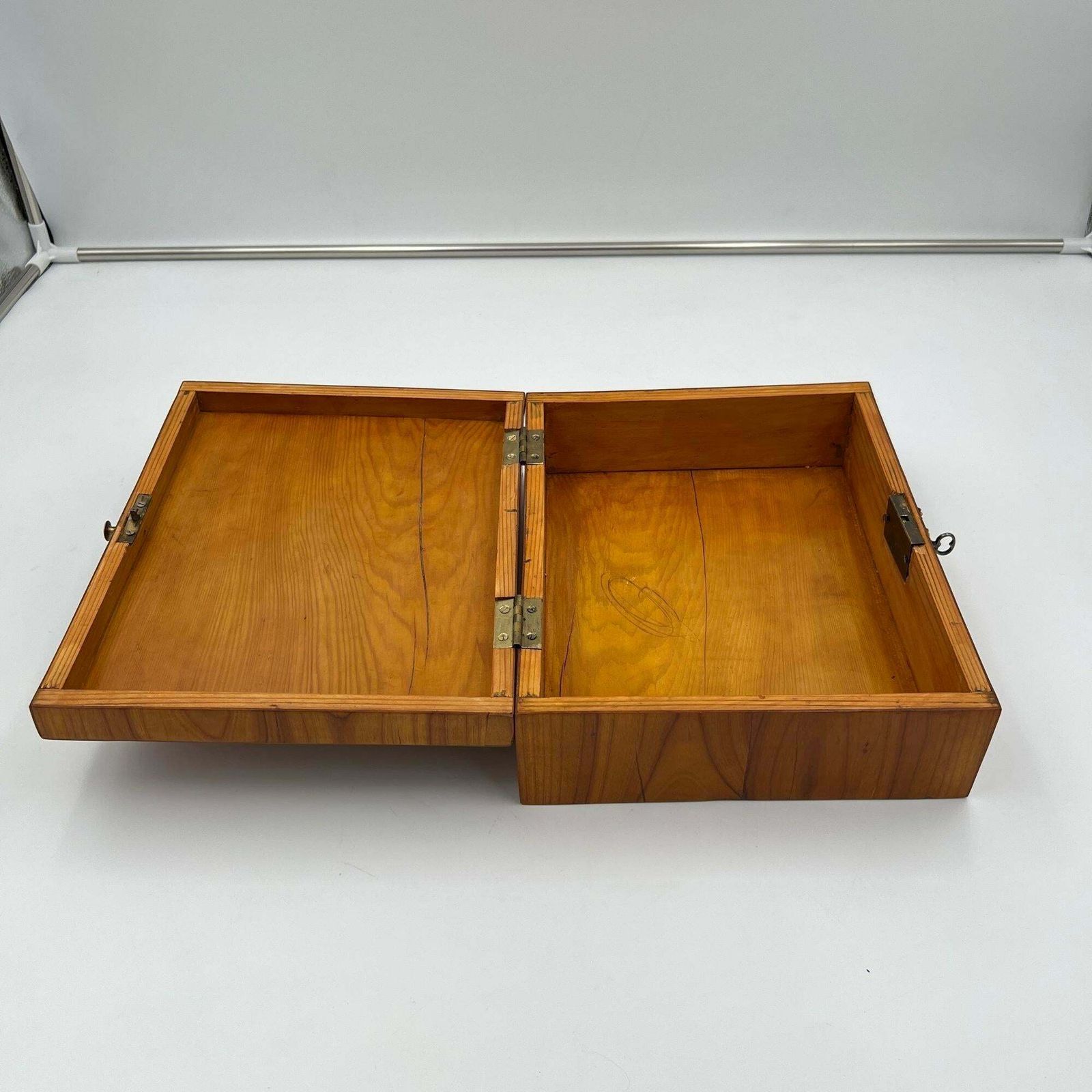 Home Decor Biedermeier Jewelry Box, Cherry Wood, Ash, Brass, Southern Germany Circa 1820 photo