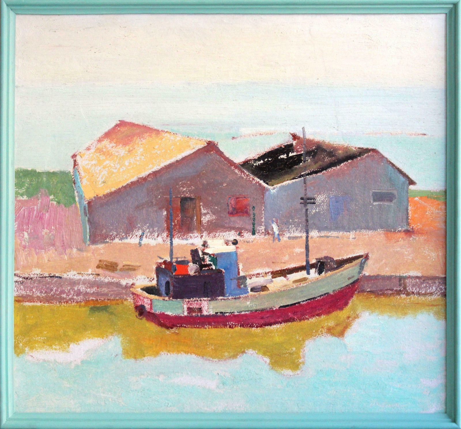 Aleksandr Rodin (1922 2001)morning Mood In A Fishing Village. Oil On Cardboard, 64 X 68. 5 Cm photo furniture