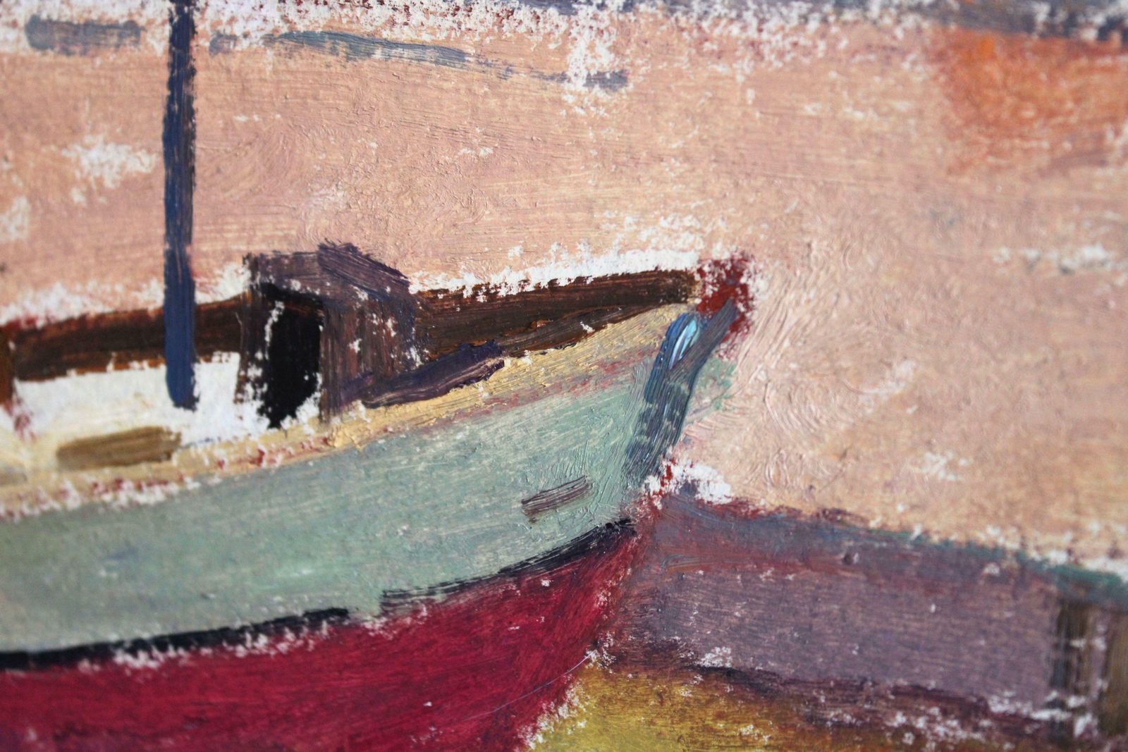 Aleksandr Rodin (1922 2001)morning Mood In A Fishing Village. Oil On Cardboard, 64 X 68. 5 Cm photo vintage