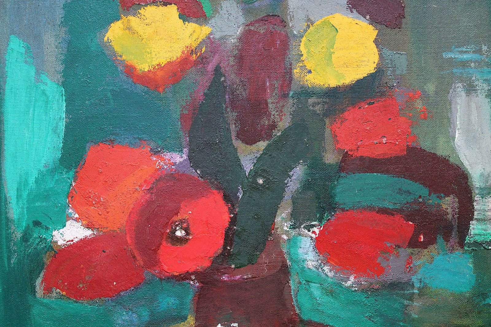 Aleksandr Rodin (1922 2001)composition With Flowers #3. Oil On Panel, 85 X 74.5 Cm photo for sale