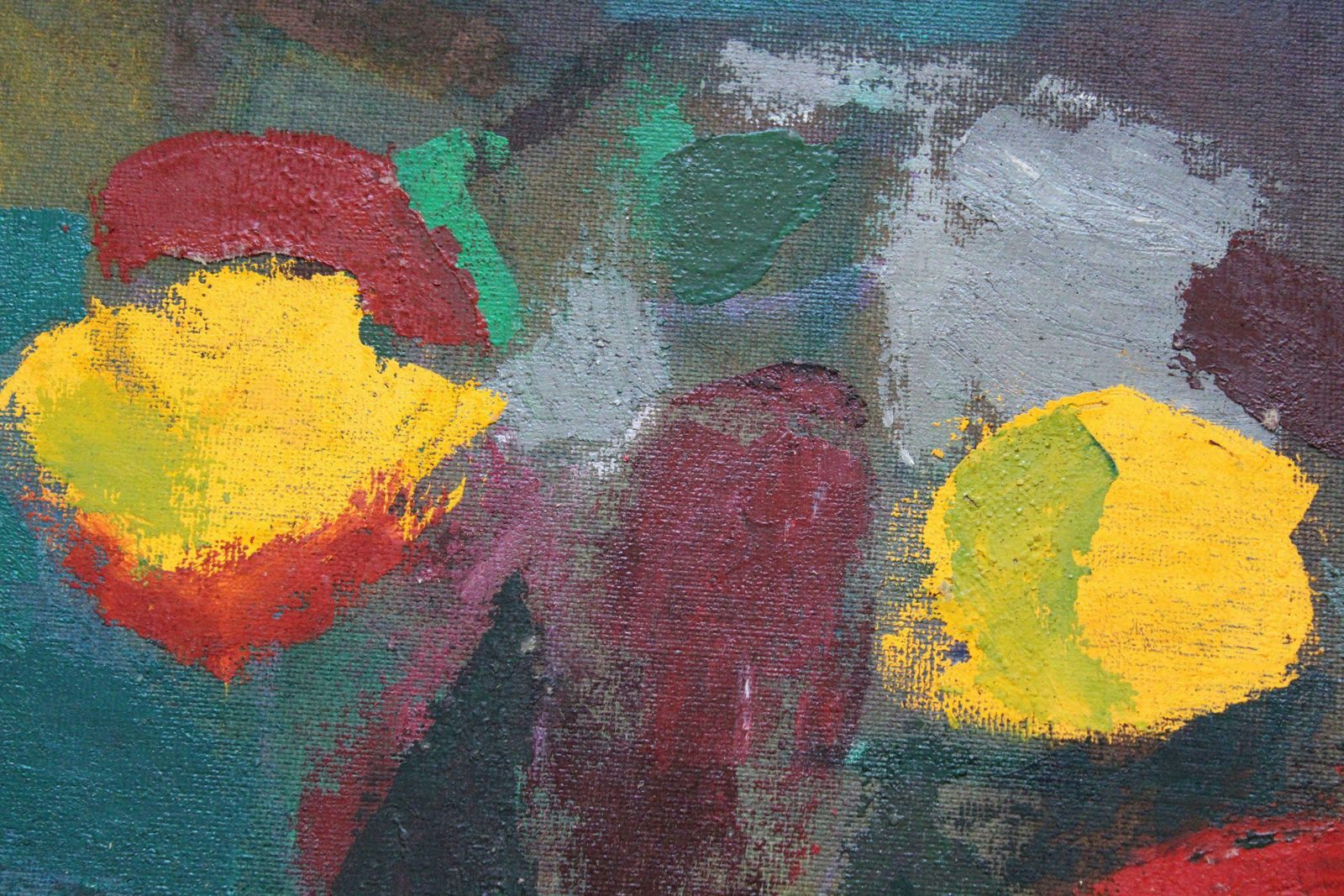 Aleksandr Rodin (1922 2001)composition With Flowers #3. Oil On Panel, 85 X 74.5 Cm photo vintage