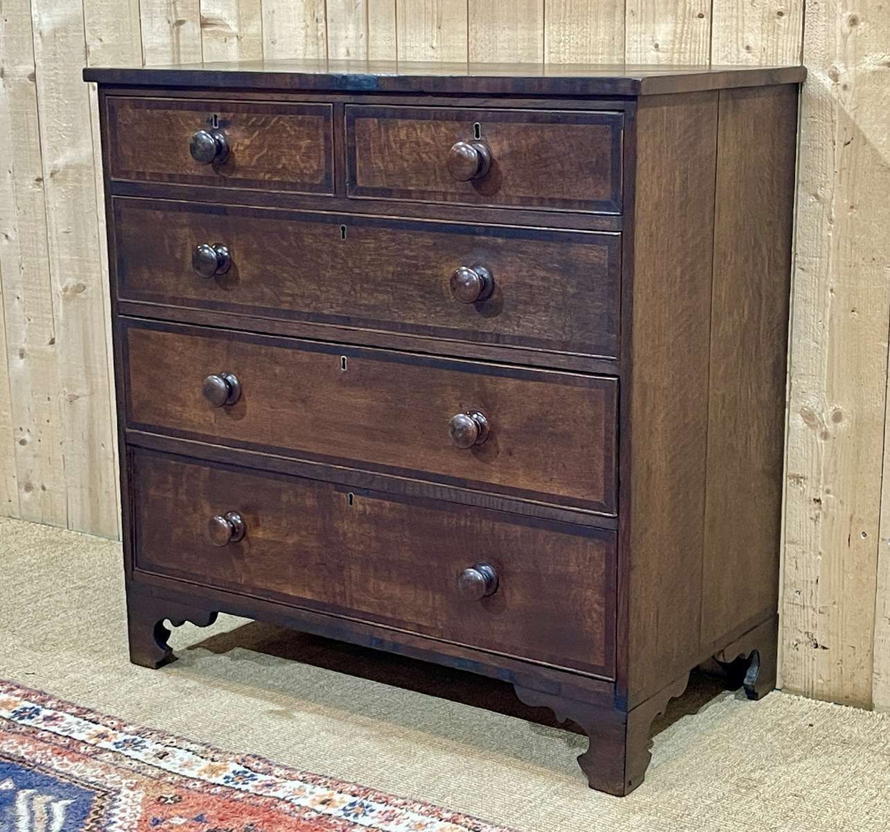 19th Century English Chest Of Drawers In Oak photo vintage