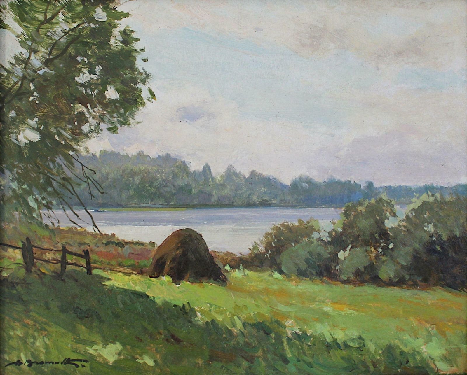 Alfejs Bromults The Lake Anna, 1990. Oil On Cardboard, 40 X 50 Cm1990
