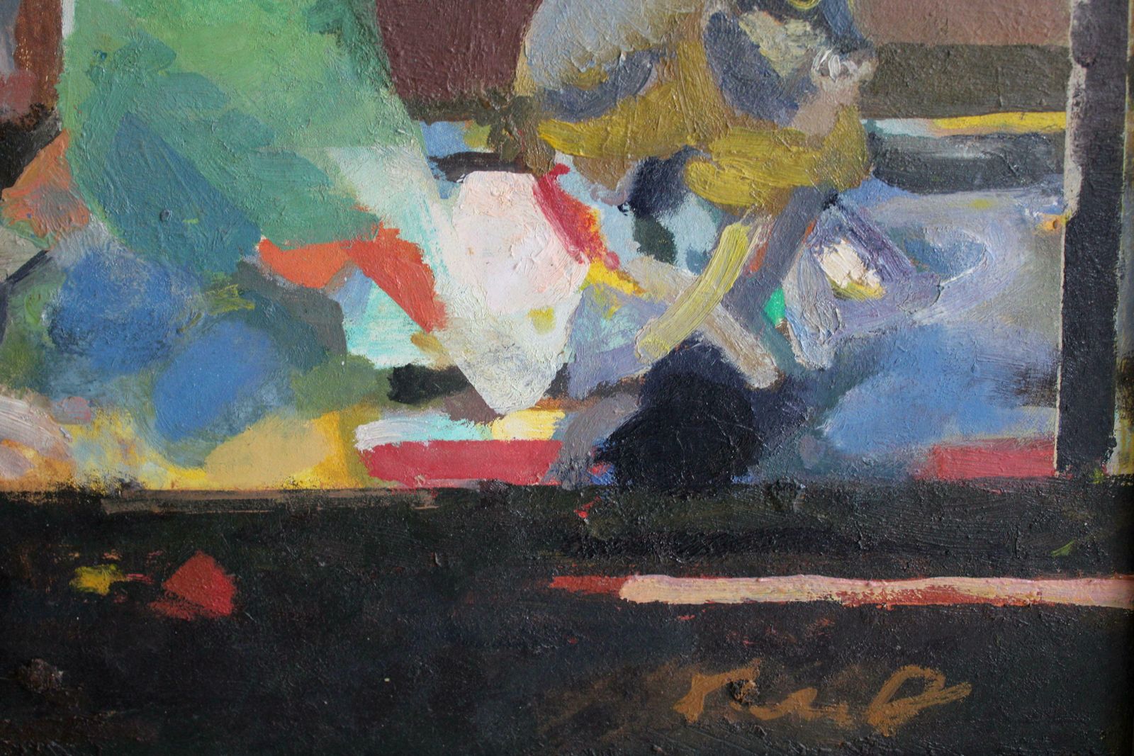 Victor Karnauh In The Din Of Racing. Oil On Canvas. 45 X 60 Cm photo buy