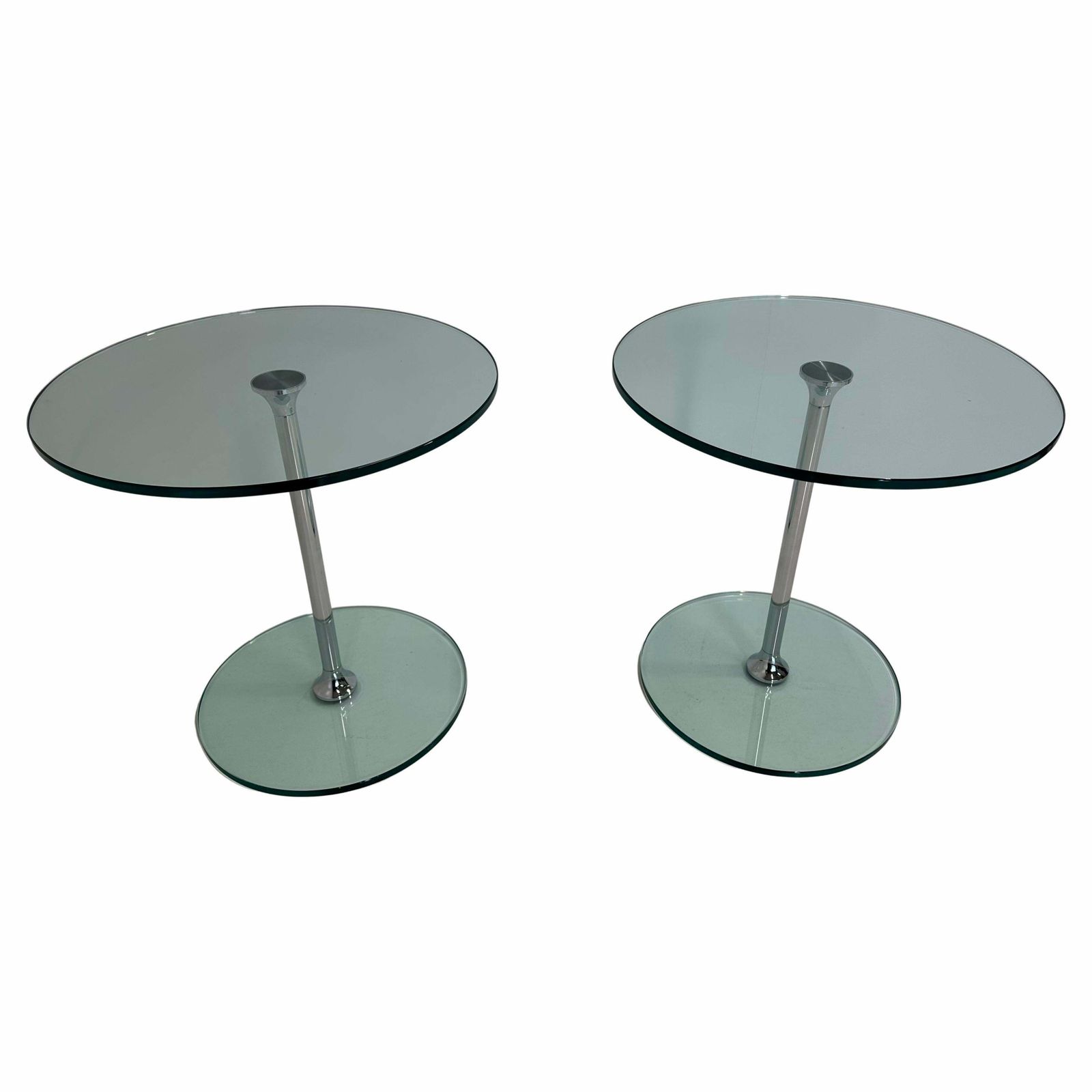 Italian Mid Century Chromed Metal And Glass Coffee Table, 1970s