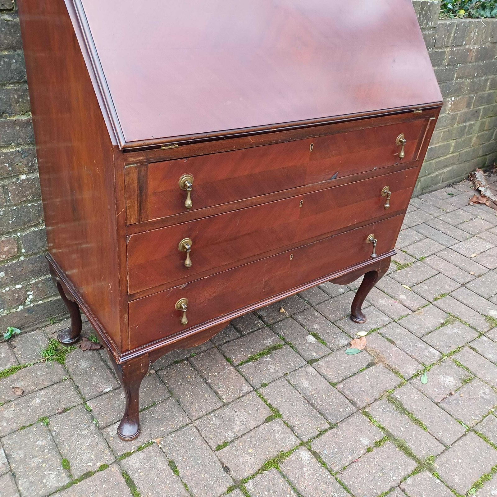 Large Early 20th Century Mahogany Bureau Bookcase Chest Of Drawers Desk Glazed Cupboard photo 675.0