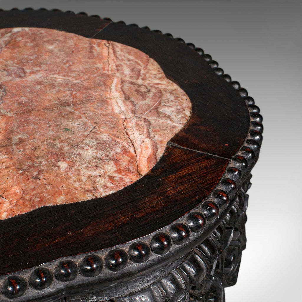 Antique Side Table, Chinese, Ebonised, Rouge Marble, Jardiniere Stand, Victorian photo buy
