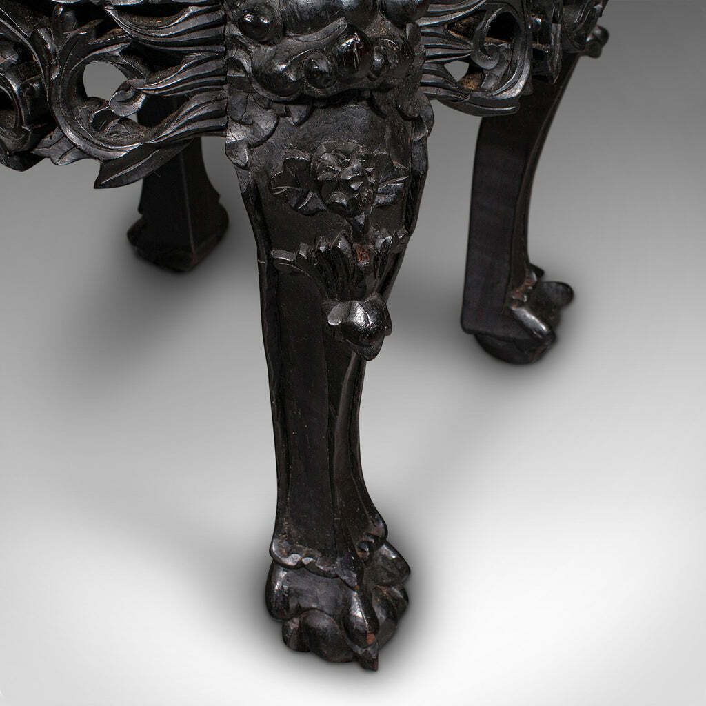 photo furniture Antique Side Table, Chinese, Ebonised, Rouge Marble, Jardiniere Stand, Victorian