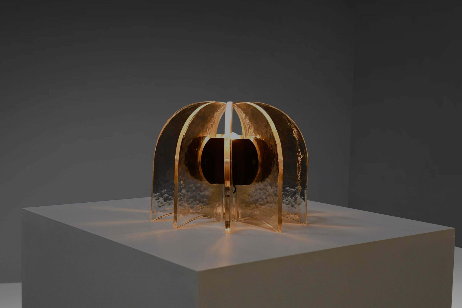 Beautiful Murano Glass And Brass Table Lamp, Italy, 1950s photo buy
