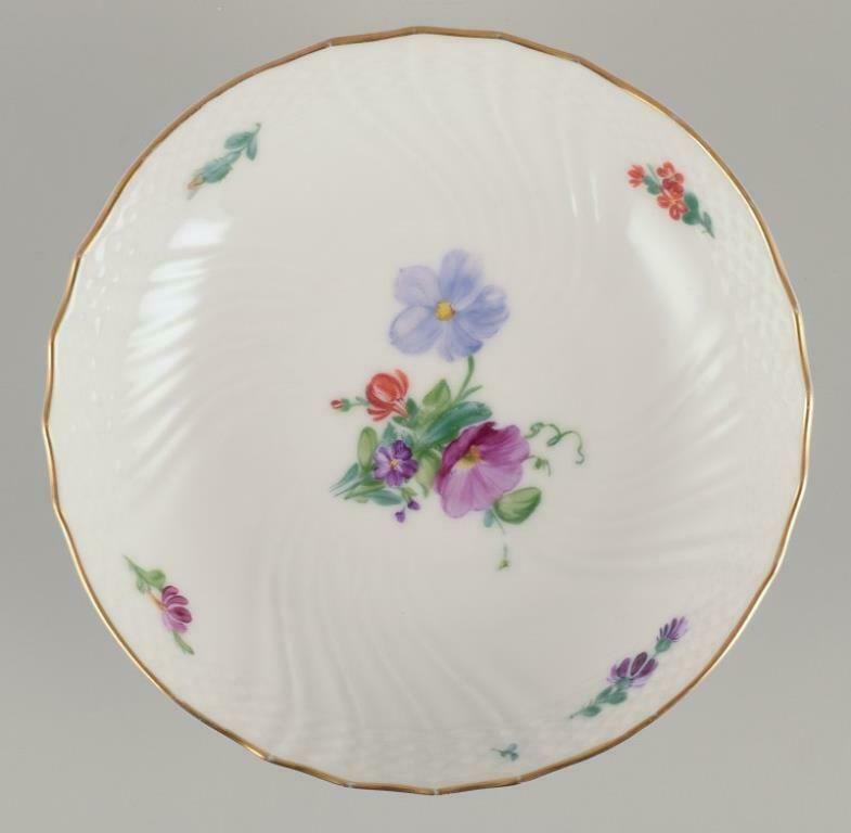 Royal Copenhagen Saxon Flower. Two Porcelain Compotes With Floral Motifs. photo for sale