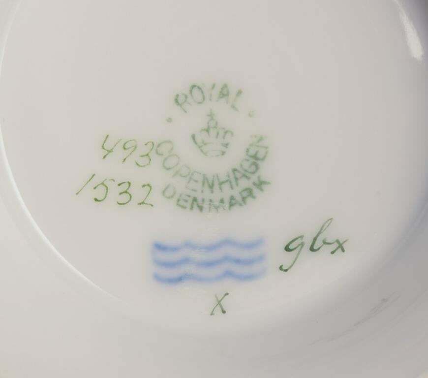 photo furniture Royal Copenhagen Saxon Flower. Two Porcelain Compotes With Floral Motifs.