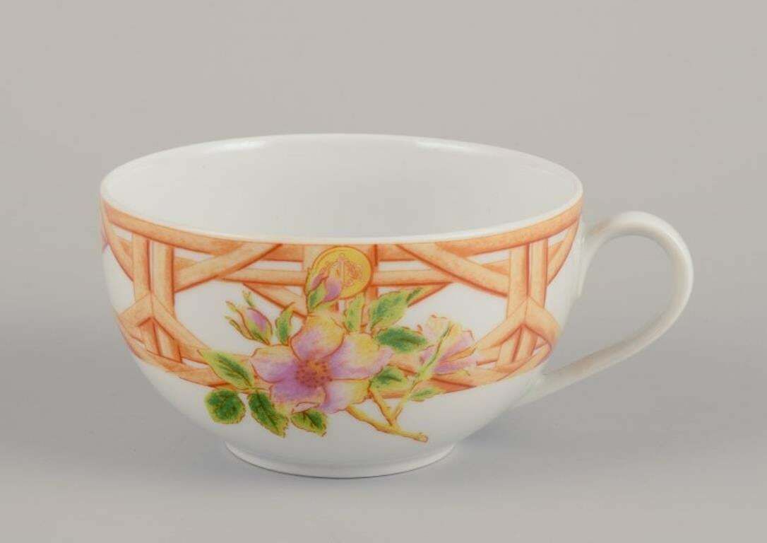 Christian Dior, Paris. Four Pairs Of Coffee Cups. Floral Motif. Late 20th C. photo for sale