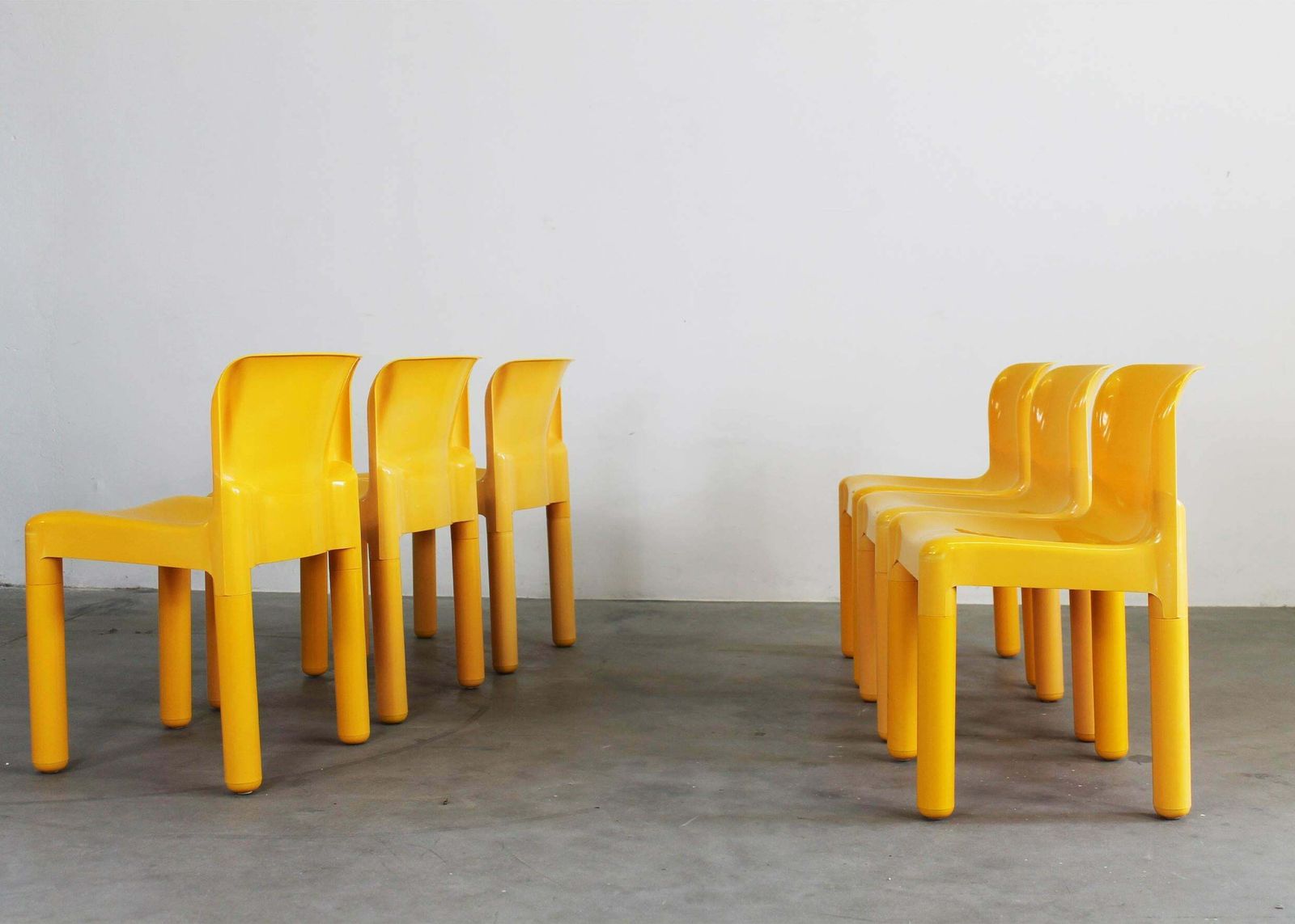 Carlo Bartoli Set Of Six 4875 Chairs In Plastic By Kartell 1980s photo 2527.0