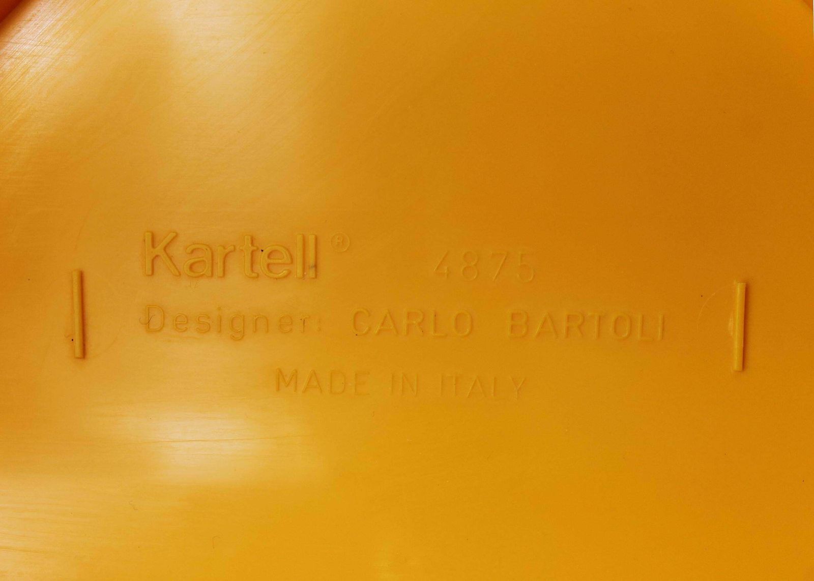 Furniture Carlo Bartoli Set Of Six 4875 Chairs In Plastic By Kartell 1980s photo