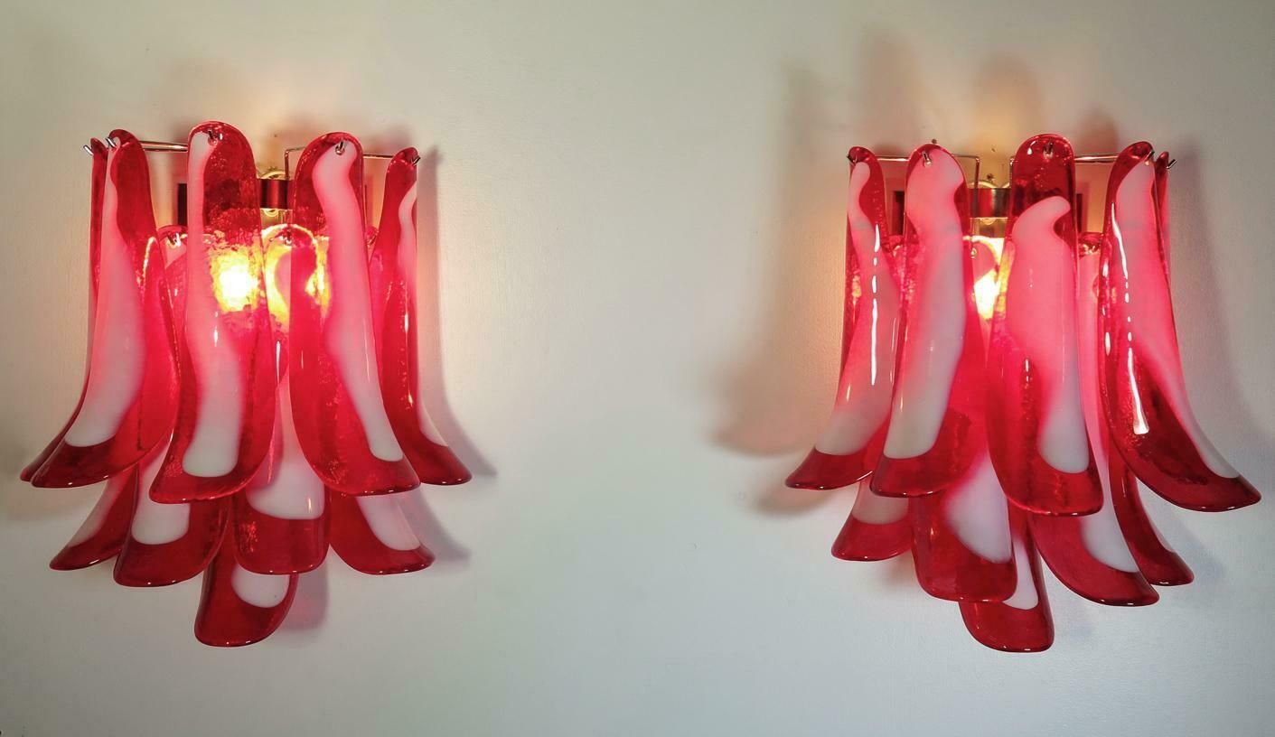 749.0 Pair Of Italian Petal Murano Sconces photo