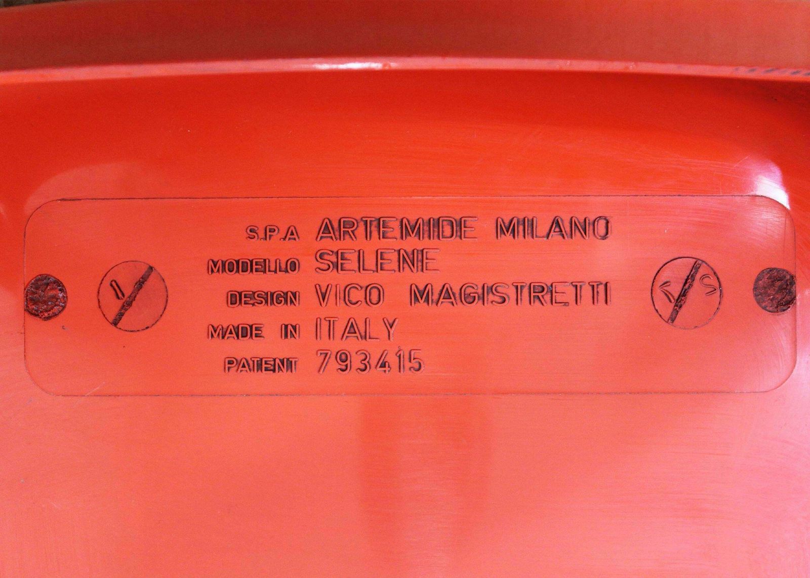 photo for sale Vico Magistretti Set Of Two Red Selene Chairs By Artemide 1970s