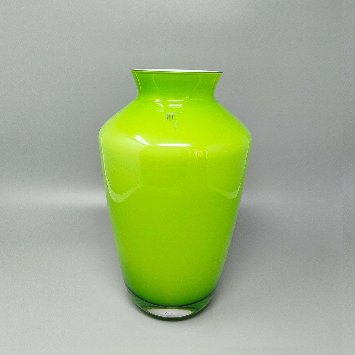 1970s Gorgeous Green Vase By Ind. Vetraria Valdarnese. Made In Italy photo Home Decor