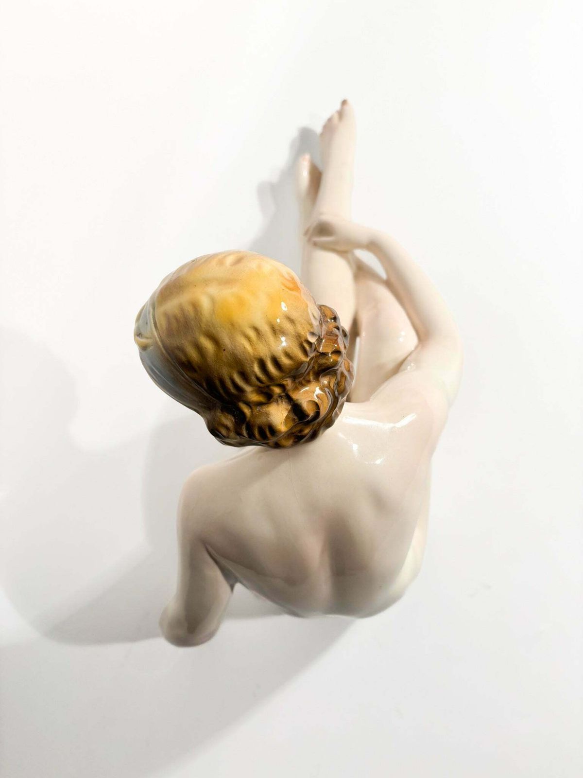 Art Deco Sculpture Of Female Nude In Ceramic 1930s photo vintage