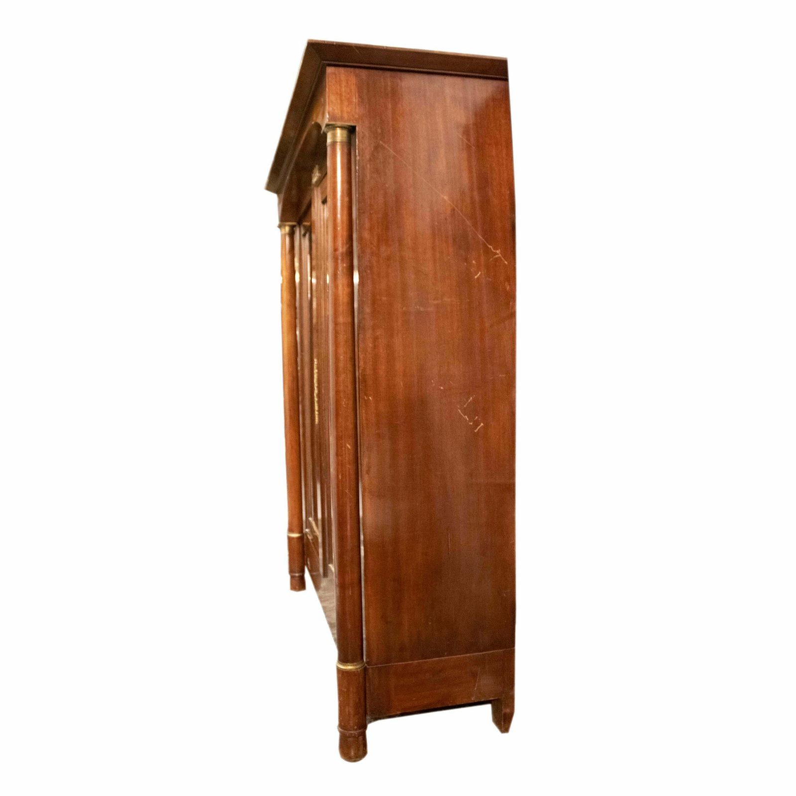 Two Door Oak Display Cabinet With Bronze Details, France, 19th Century. photo vintage