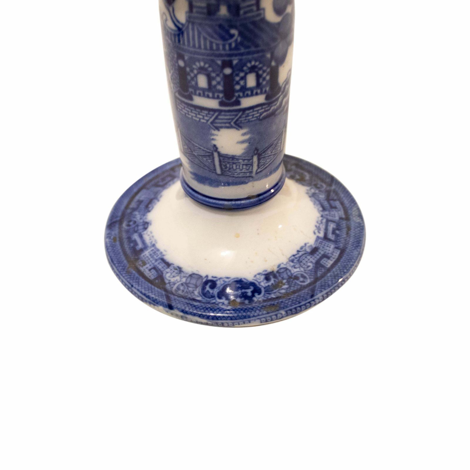 Dounton's Willow Porcelain Cnadlestick. England, Late 19th Century photo 319.0