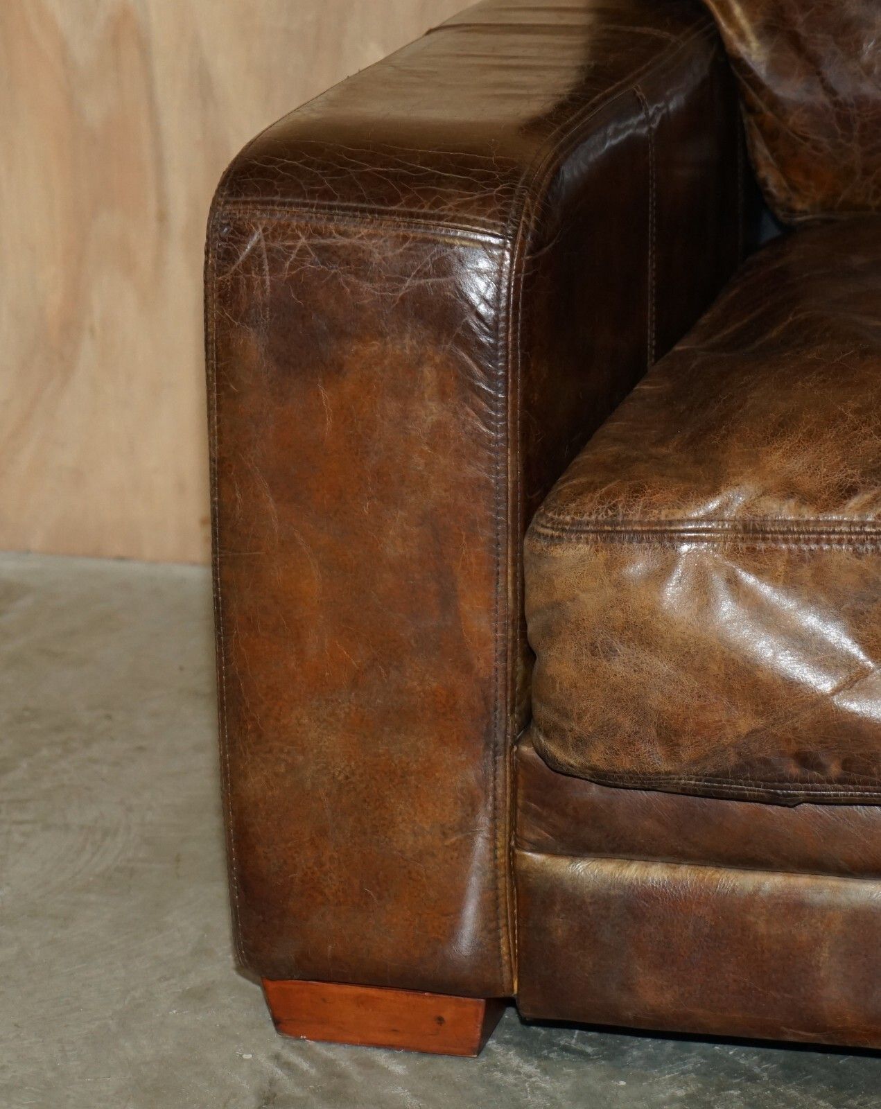 photo vinterior Vintage Heritage Biker Brown Leather Halo Soho Sofa Which Is Part Of A Suite