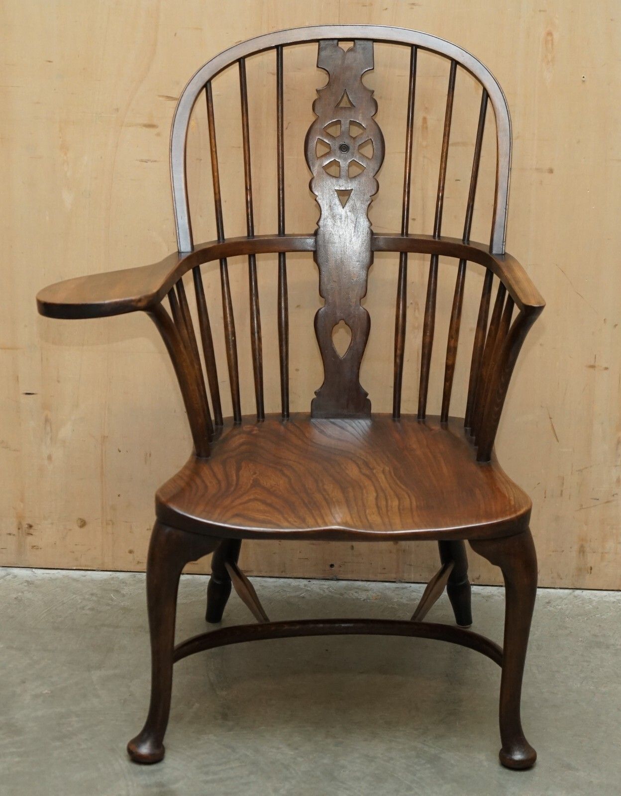 Super Rare, Highly Collectable Antique Victorian Windsor Armchair With Table Arm photo for sale