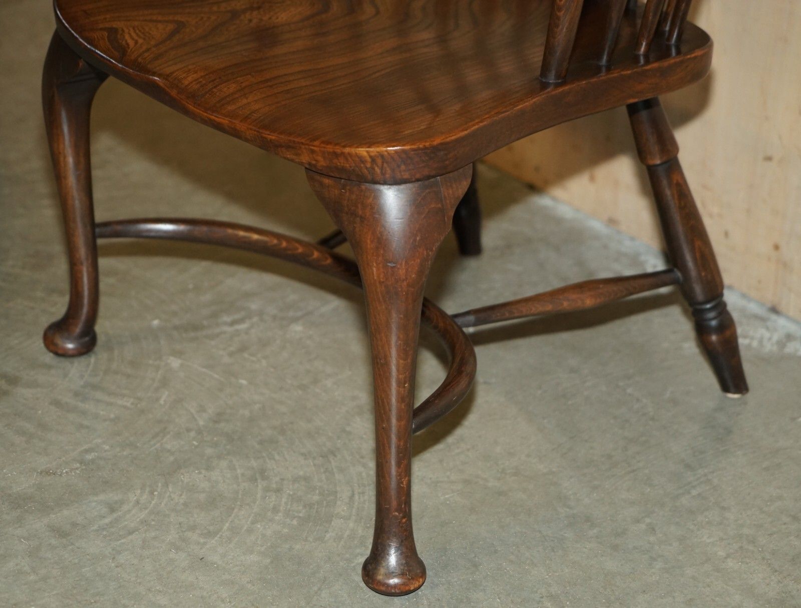 4750.0 Super Rare, Highly Collectable Antique Victorian Windsor Armchair With Table Arm photo