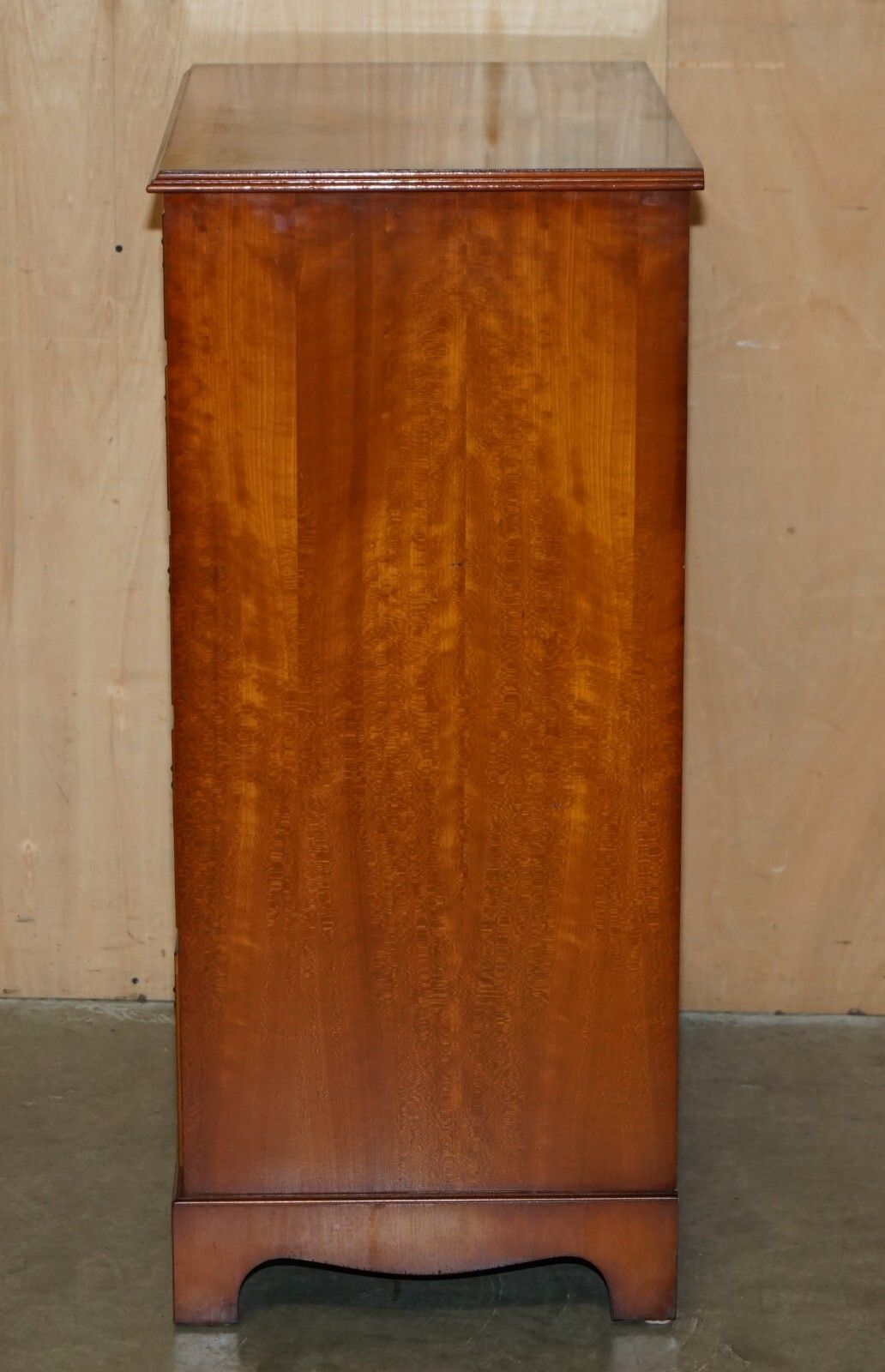 Furniture Pair Of Very Large 110cm Tall Sheraton Revival Burr Walnut Chests Of Drawers photo