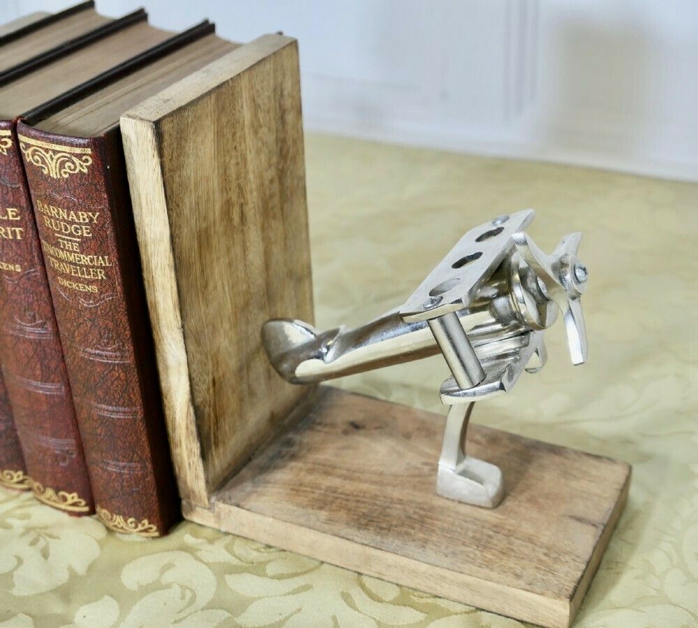 A Pair Of Mid Century Quirky Bookends On An Aeronautical Theme photo for sale