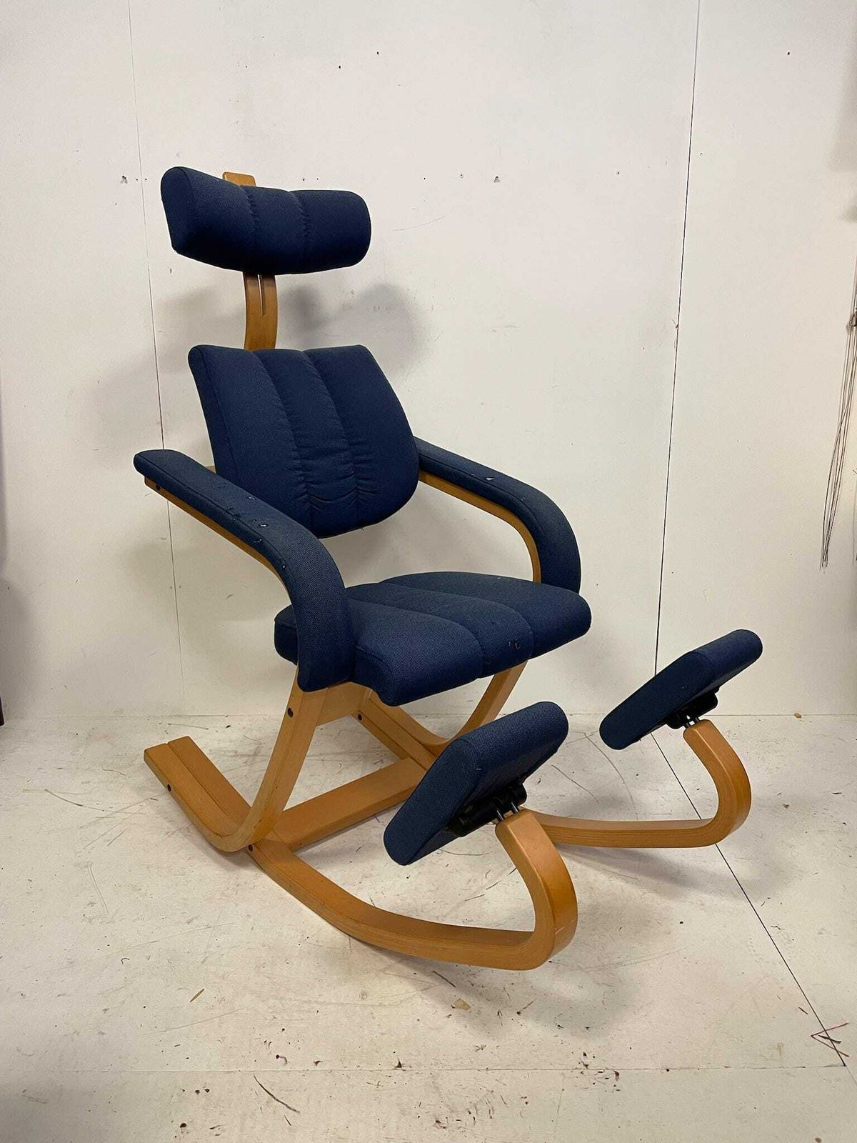 Stokke Duo 80s 90s Ergonomic Kneeling Office Lounge Chair Blue By Peter Opsvik
