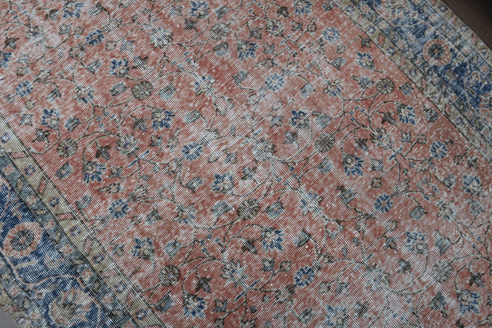 180x273 Cm Turkish Vintage Area Rug, Living Room, Kitchen, Bedroom, Floor Carpet, Blue Area Rugs photo vintage