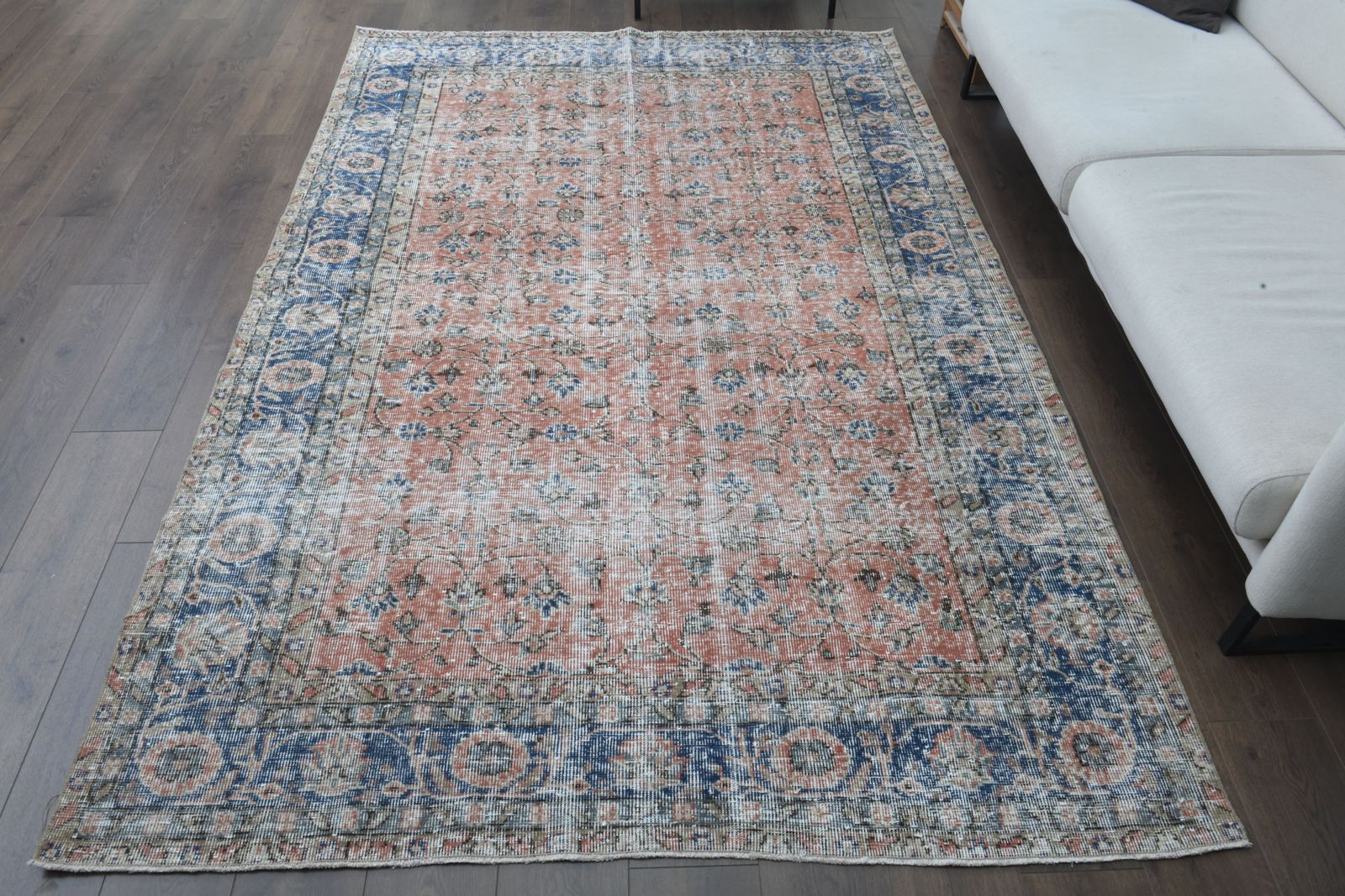 photo for sale 180x273 Cm Turkish Vintage Area Rug, Living Room, Kitchen, Bedroom, Floor Carpet, Blue Area Rugs