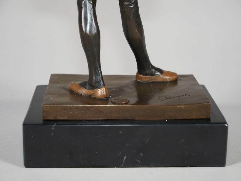 photo for sale Art Deco Bronze Bronze , 14 Year Old Ballerina Ala Edgar Degas Bronze Sculpture , Vintage Figurine, Signed Degas , Limited Edition
