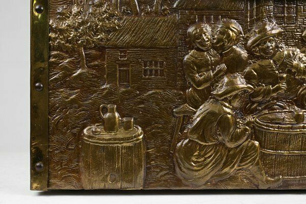Large Chest Covered With Sculpted Copper Relief, Belgium, 1930s photo 989.0