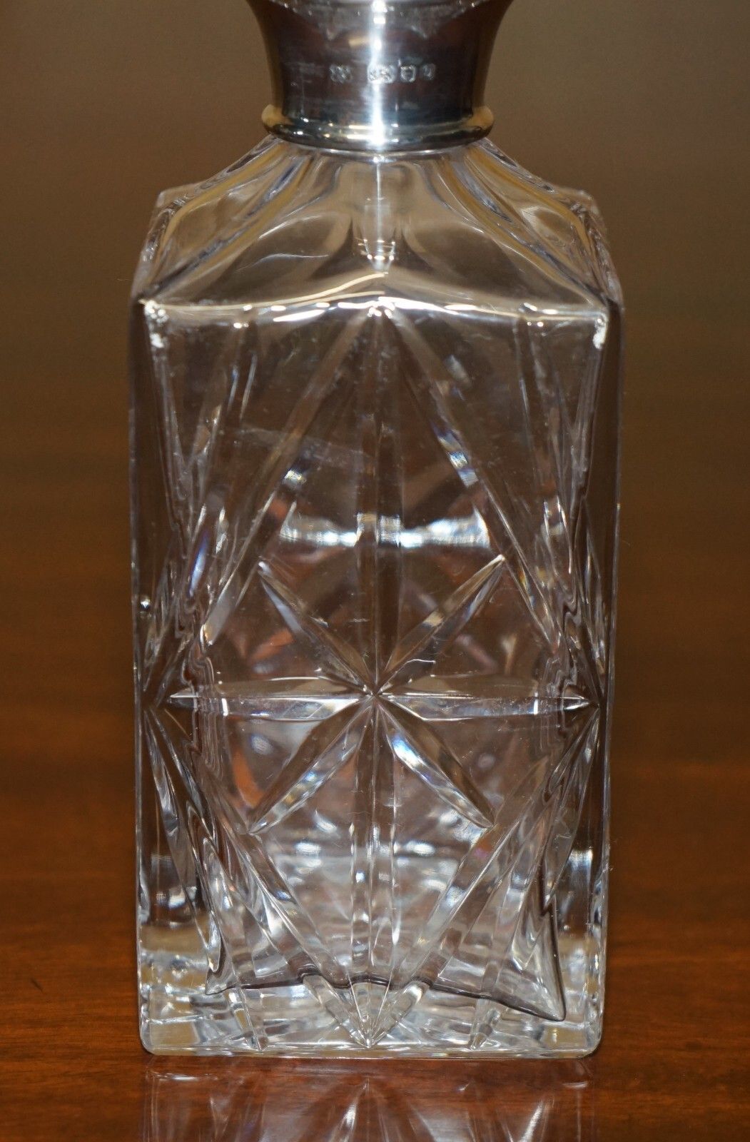 Fine 1978 Antique David Shaw Whisky Spirit Decanter With Sterling Silver Collar photo Home Decor