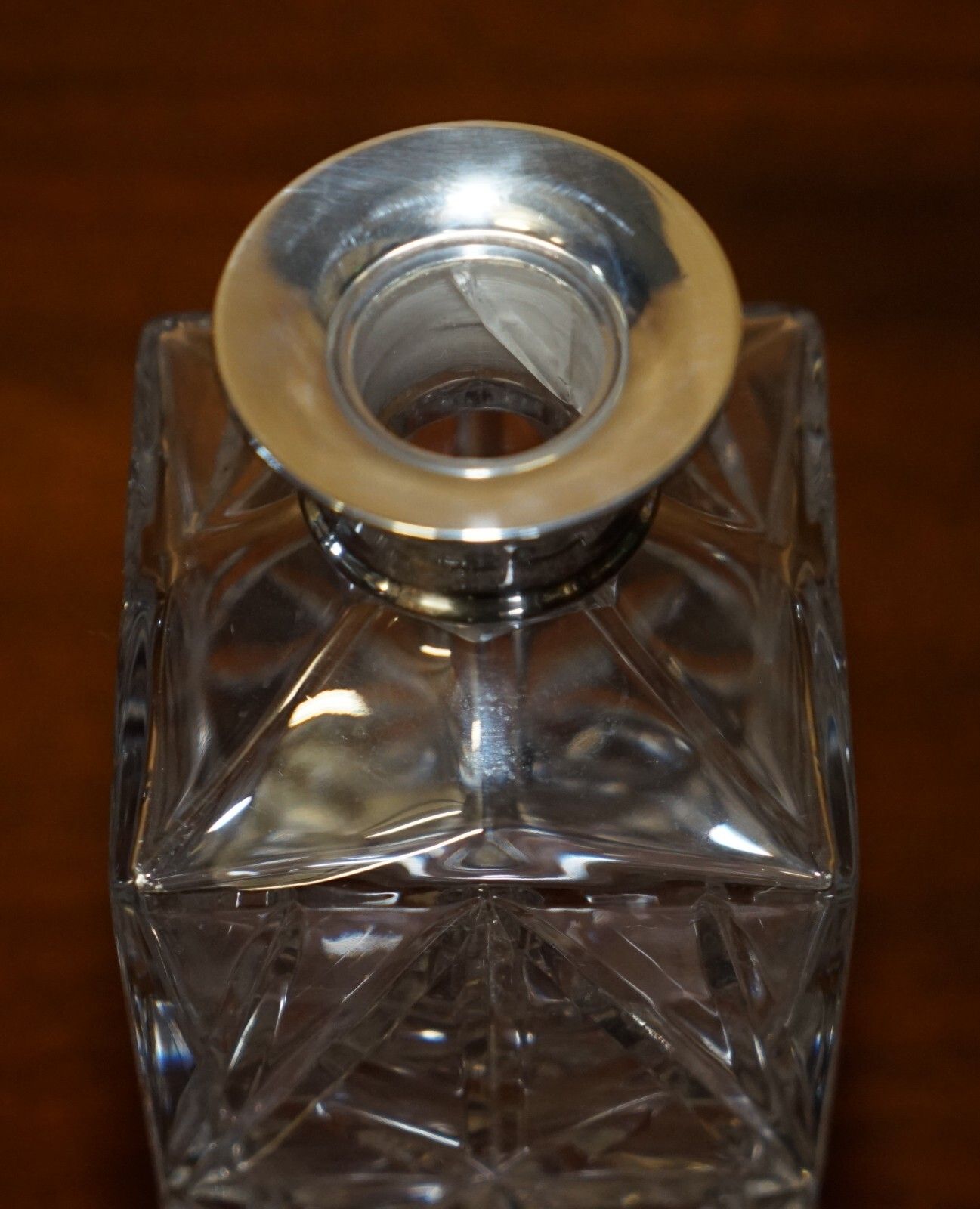 Fine 1978 Antique David Shaw Whisky Spirit Decanter With Sterling Silver Collar photo 450.0