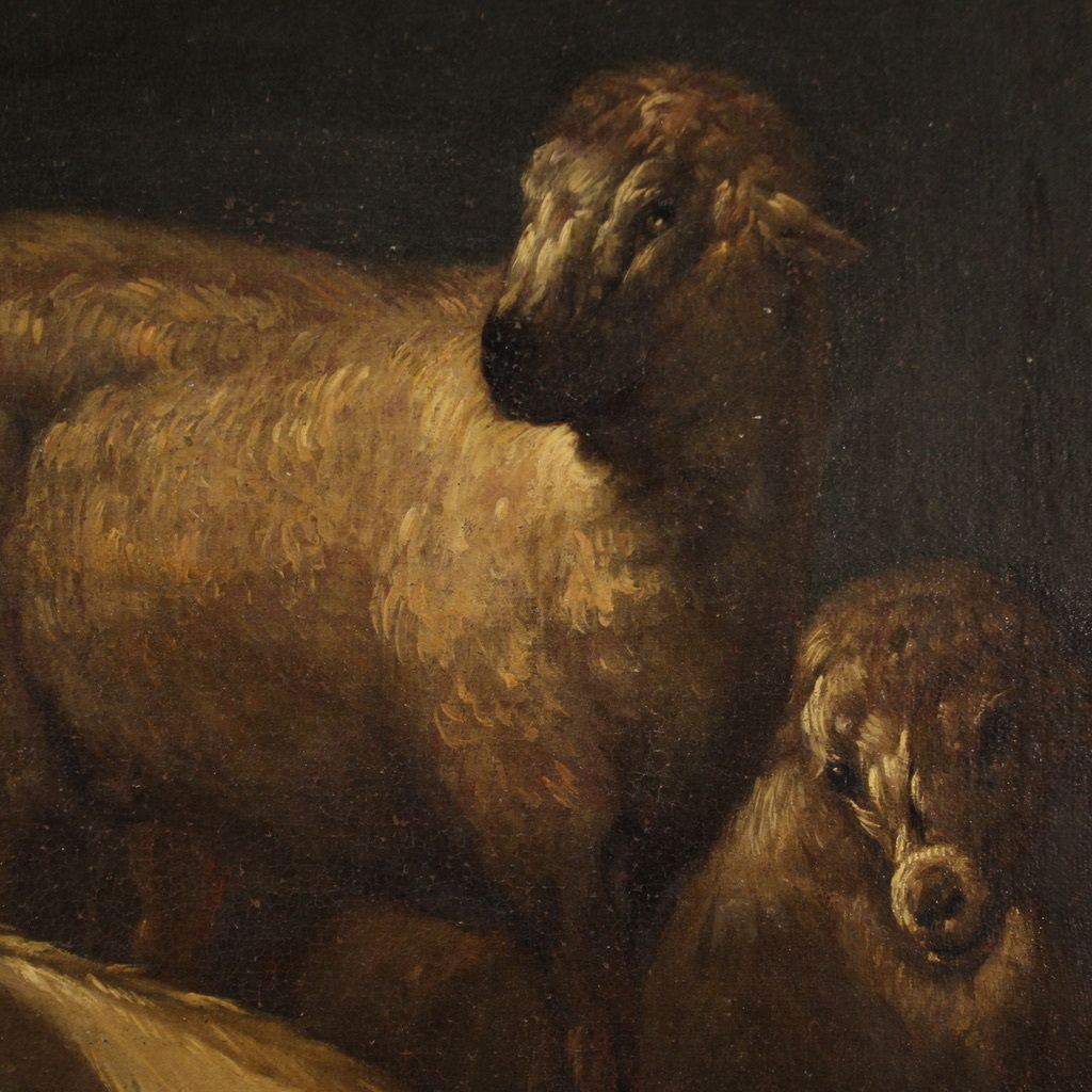 Beautiful 17th Century Painting, Bucolic Landscape With Goats photo buy