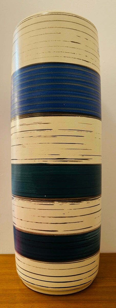 Large 1970s German Scheurich Keramik "Fat Lava" Striped Vase 553 52 photo buy