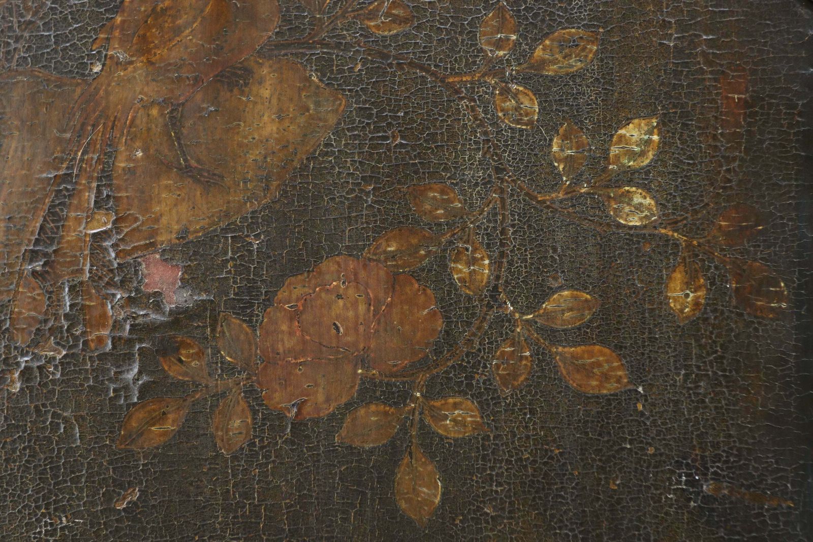 18th Century Chinese Hand Painted Elm Wardrobe photo vintage
