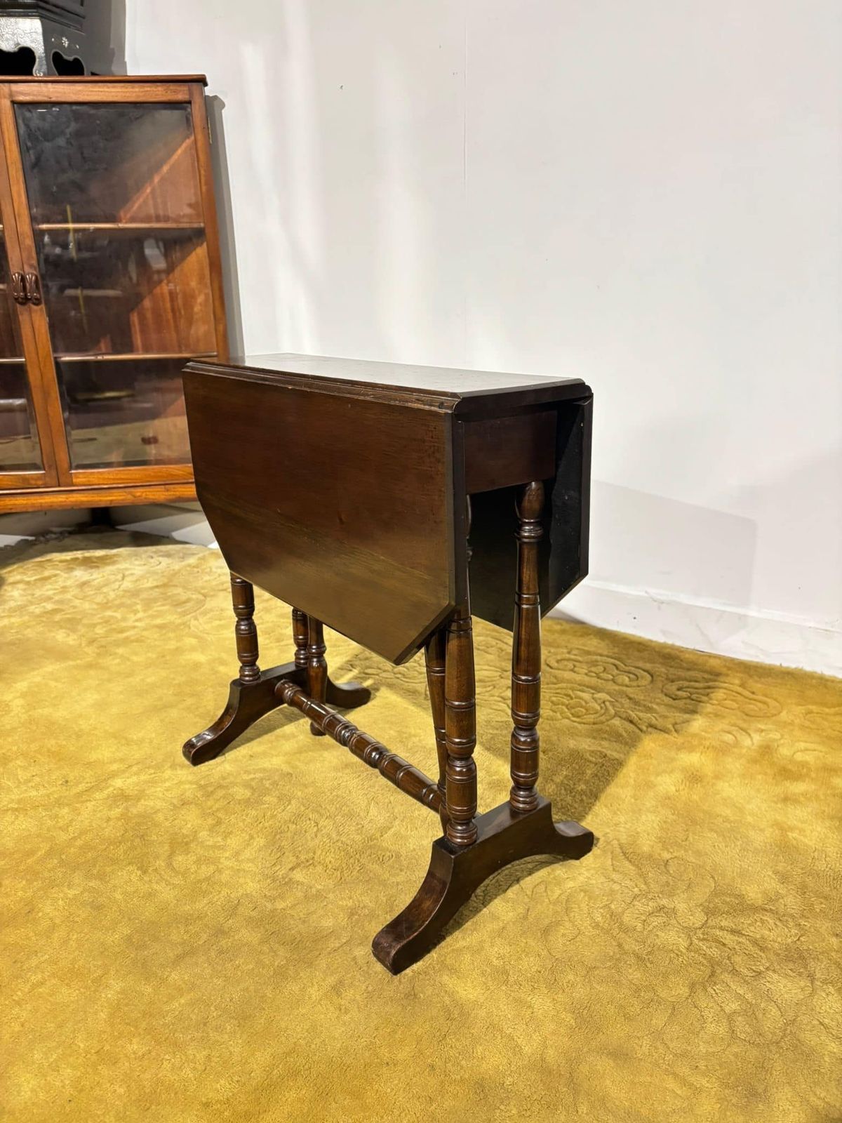 Edwardian Mahogany Table Of Small Proportions Resting On Turned Legs.(Regent St, Goodyers London.W.) photo furniture