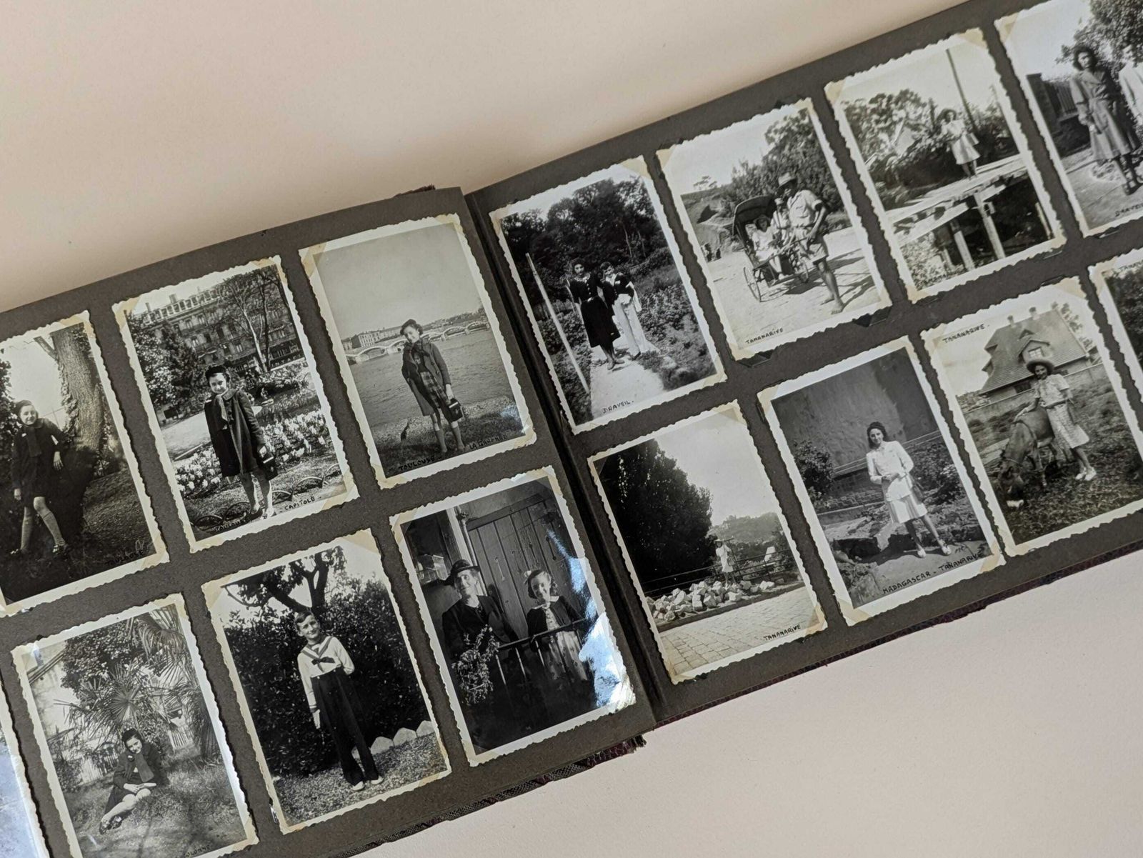 Vintage French 370 Photo Album With 370 Black And White Photographs, Original 1940s Ephemera From France