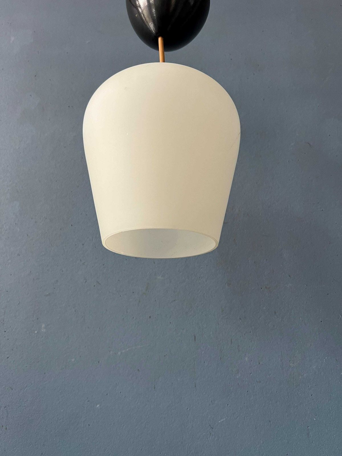 photo furniture Small Reversed Tulip Mid Century Opaline Glass Hanging Lamp