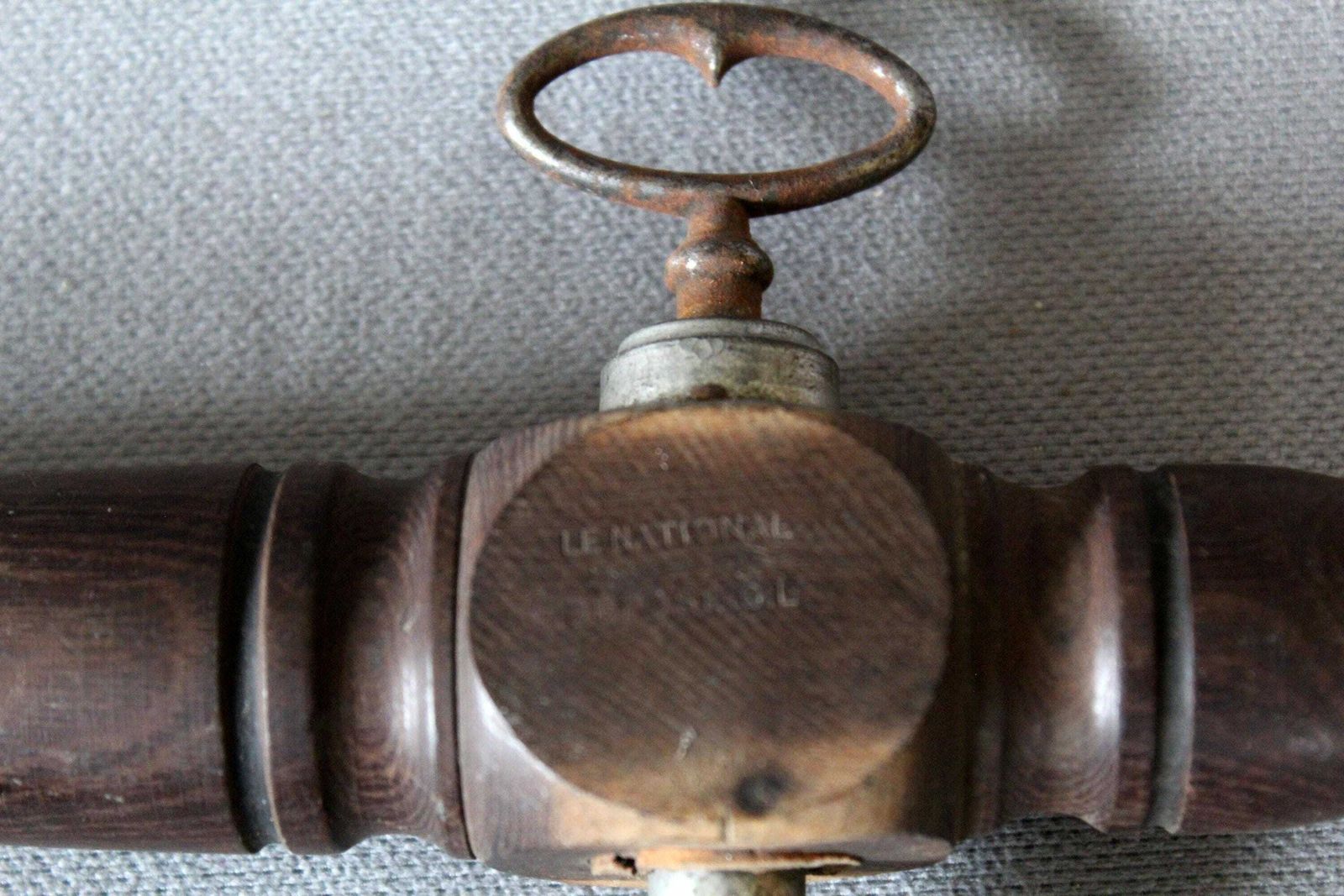 2 Vintage Wood Spigot, Wine Barrel, Beer Barrel, Keg, Key Lock Metal Mechanism, Le National Deposee, French, Country Farmhouse, Cider, Jug photo Home Decor