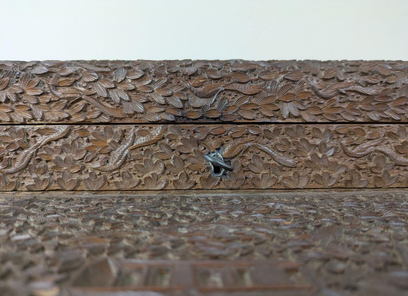 Antique Anglo Indian Bombay Intricately Carved Sandalwood Writing Slope Box 19th Century India photo Home Decor