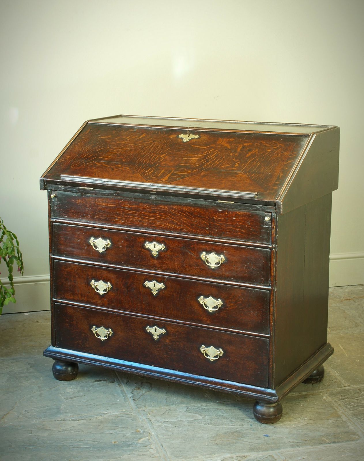 Rare William And Mary Oak Parquetry Bureau photo 2400.0