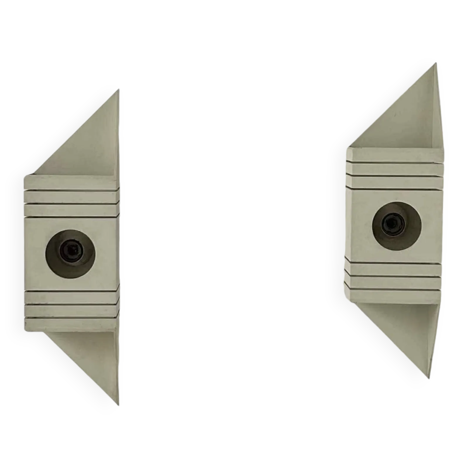 Pair Of Vintage Wall Lights, Matt White Lacquered Metal, France 1970